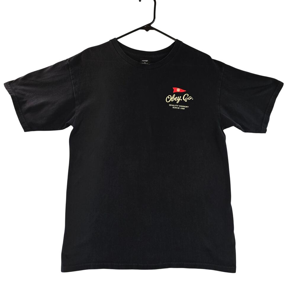 Obey Co. Y2k Style Skater Grunge Black T-Shirt Mens Size M